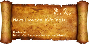 Martinovics Károly névjegykártya
