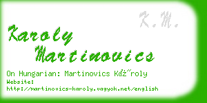 karoly martinovics business card